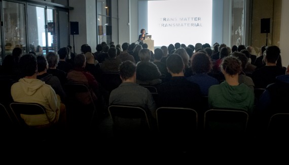 Ann-Sophie Lehmann's talk at Coded Matter(s) #3: Transmaterials - Photo by Dayna Casey